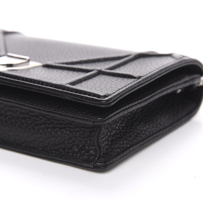 Christian Dior Grained Calfskin Diorama Wallet on Chain Pouch Black 8 of 8