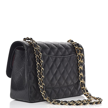 Chanel Caviar Quilted Jumbo Double Flap Black 3 of 12