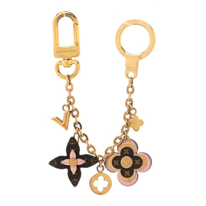 Louis Vuitton Brass Monogram Blooming Flowers Bag Charm Key Holder Rose Ballerine 1 of 4
