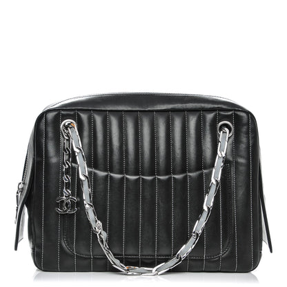 Chanel Lambskin Vertical Quilted Mademoiselle Small Camera Case Black 1 of 14