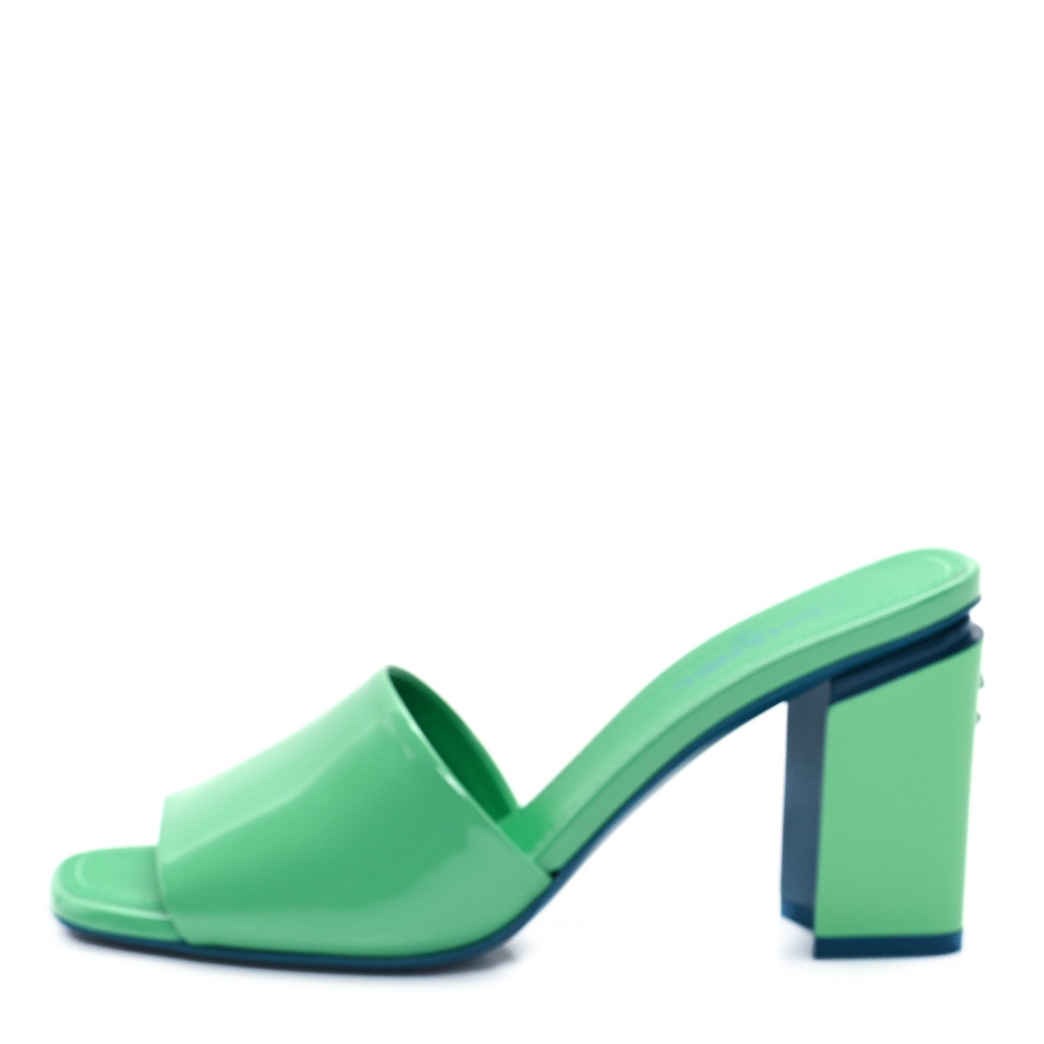 Chanel Patent CC Mules 37 Green Turquoise 1 of 10