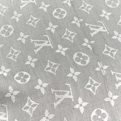 Louis Vuitton Wool Silk Monogram Denim Shawl Pearl Grey 5 of 5