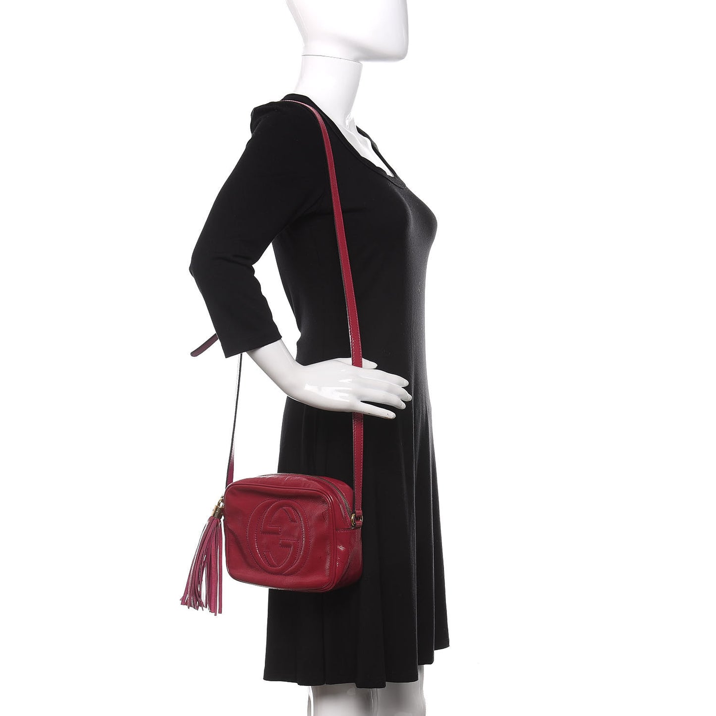 Soft Patent Small Soho Disco Bag Bright Bougainvillea