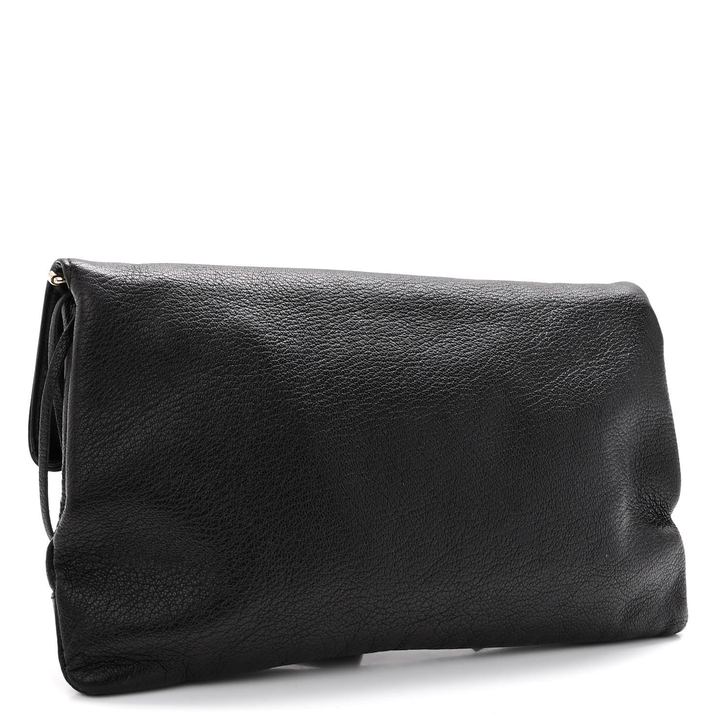 Balenciaga Chevre Gold Metallic Edge Hardware Envelope Clutch Black 3 of 11