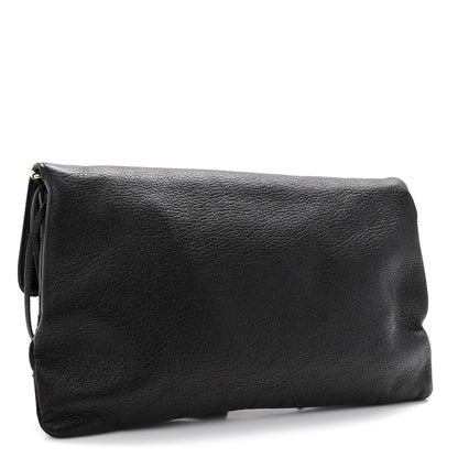 Balenciaga Chevre Gold Metallic Edge Hardware Envelope Clutch Black 3 of 11