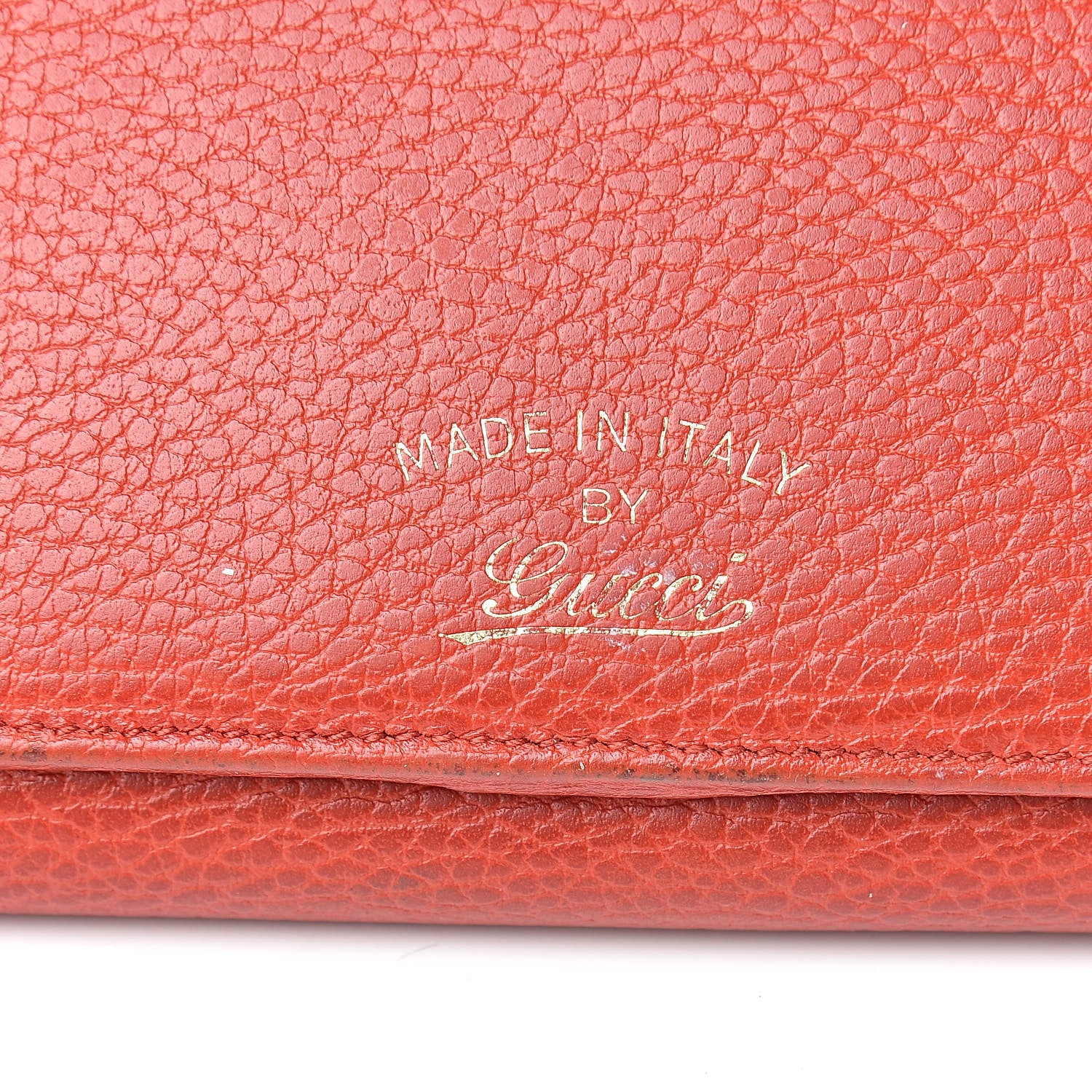 Gucci Pebbled Calfskin Continental Wallet Red 9 of 16