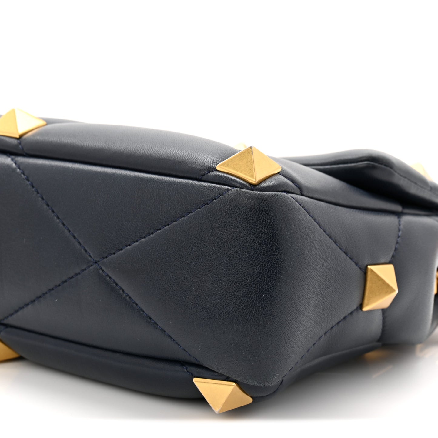 Nappa Large Roman Stud Shoulder Bag Marine
