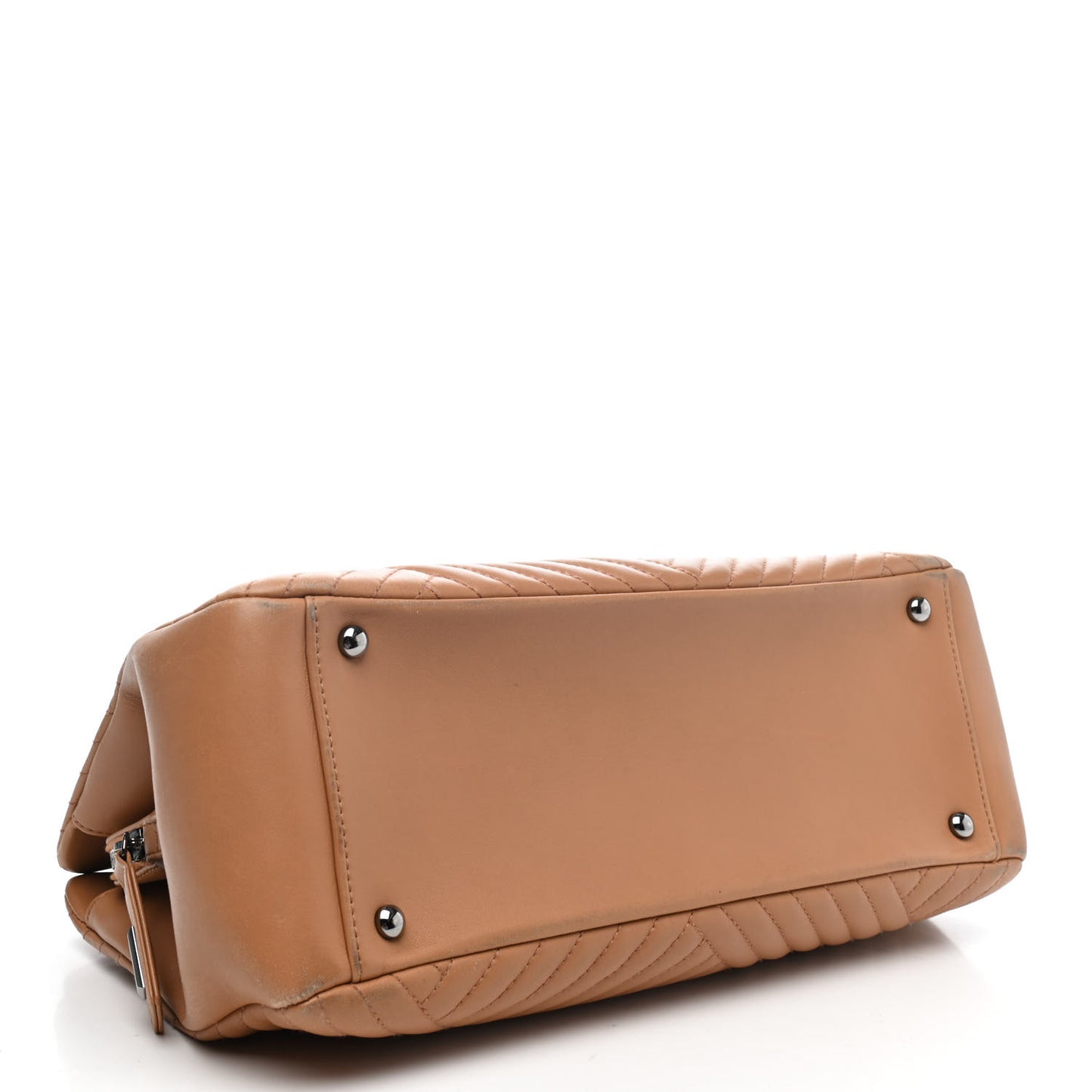 Lambskin Quilted CC Crossing Shopping Tote Brown