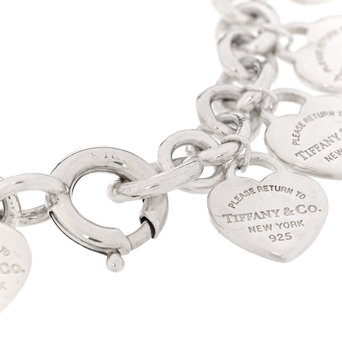 Tiffany Sterling Silver Mini Return to Tiffany Multi Heart Charm Bracelet 3 of 3