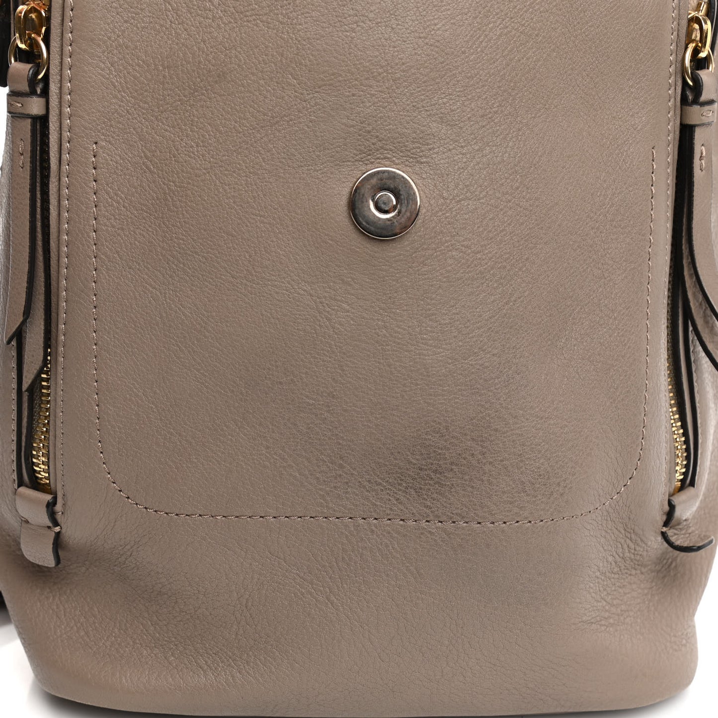 Suede Calfskin Small Faye Backpack Motty Grey