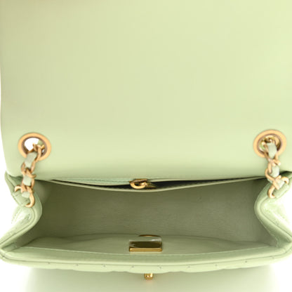 Chanel Lambskin Quilted Mini Pearl Crush Flap Light Green 5 of 10