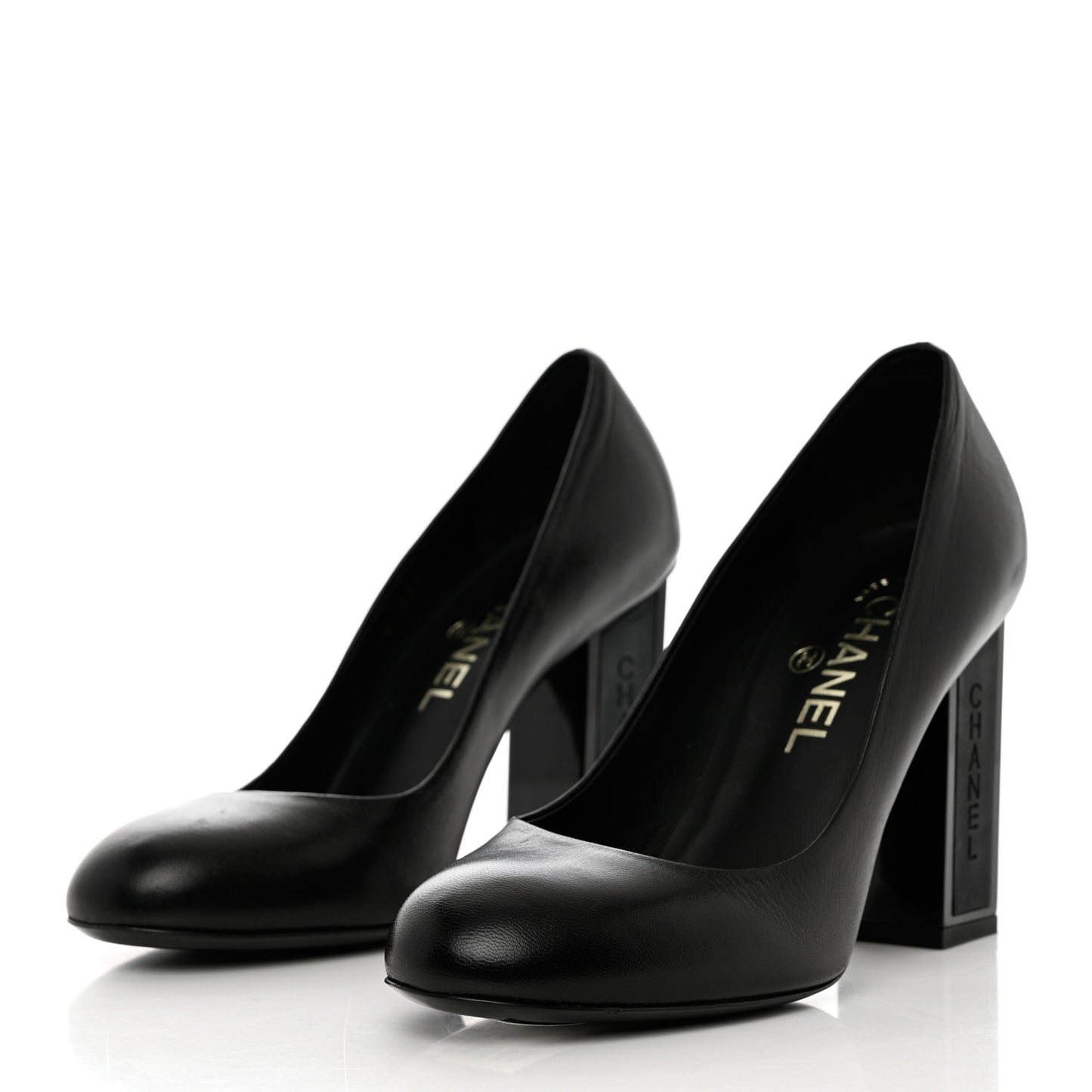 Lambskin Logo Pumps 37 Black