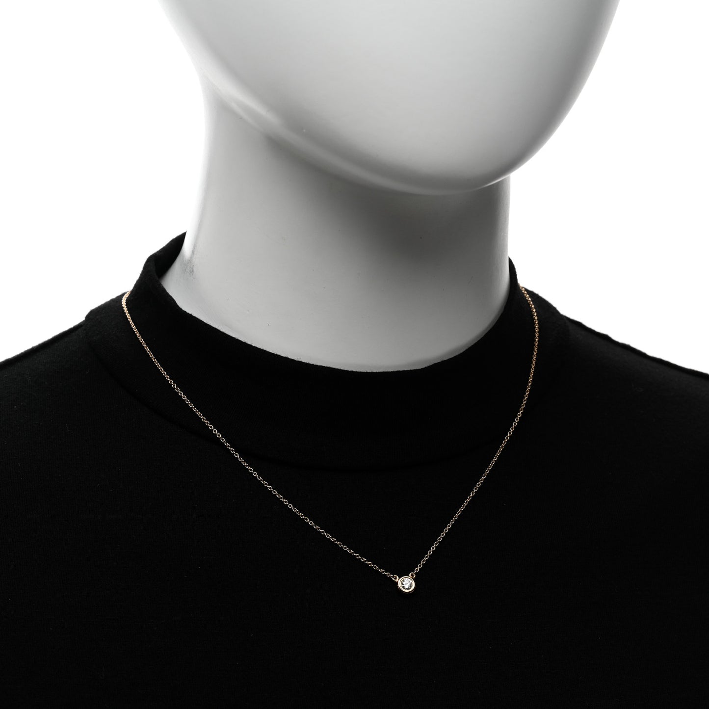 18K Rose Gold Diamond .17ct Elsa Peretti Diamonds by the Yard Pendant Necklace