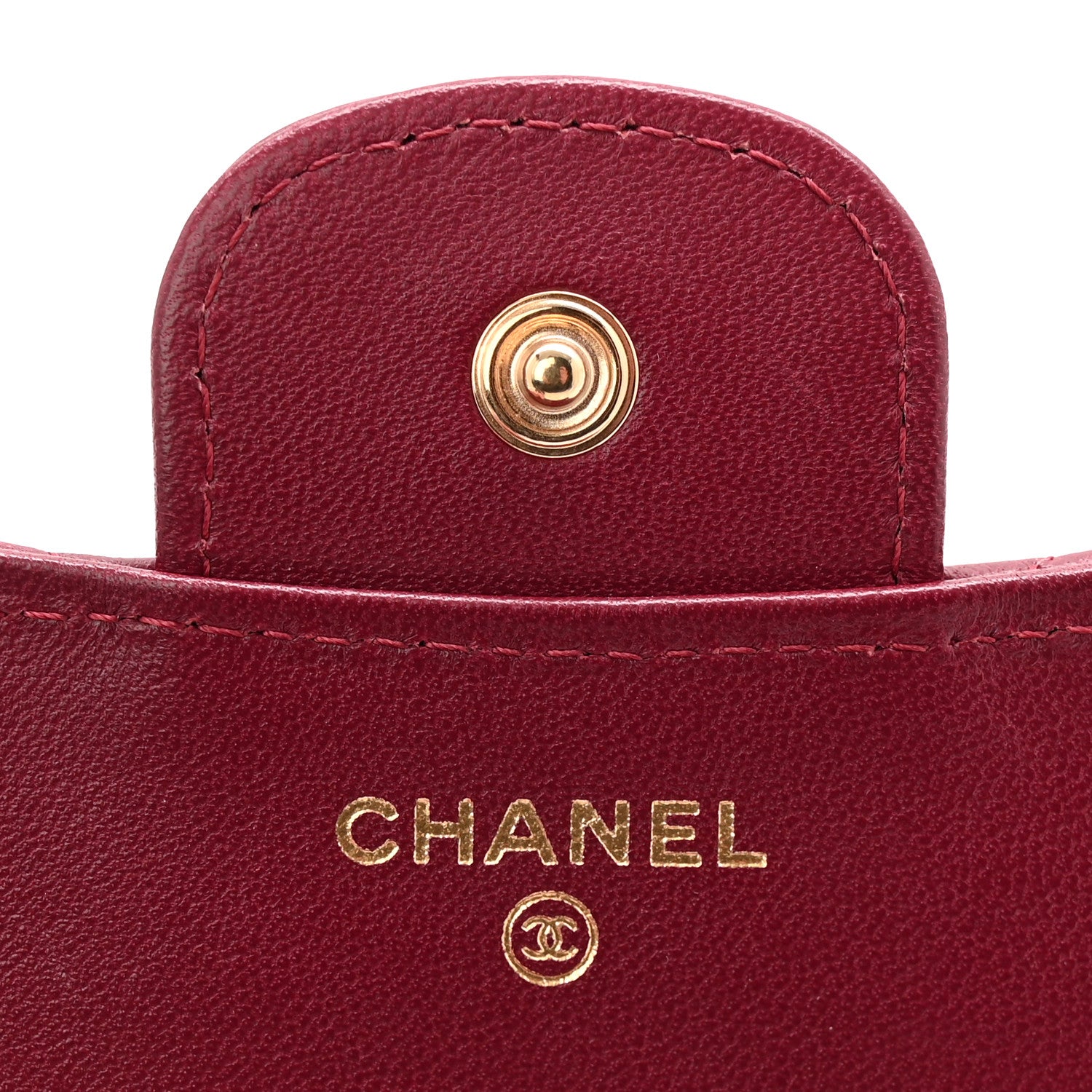 Chanel Lambskin Quilted Top Handle Flap Coin Purse With Chain Burgundy 6 of 12
