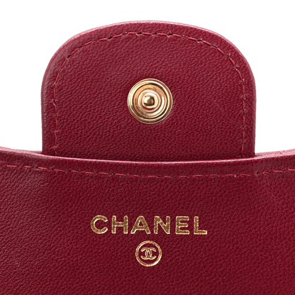 Chanel Lambskin Quilted Top Handle Flap Coin Purse With Chain Burgundy 6 of 12