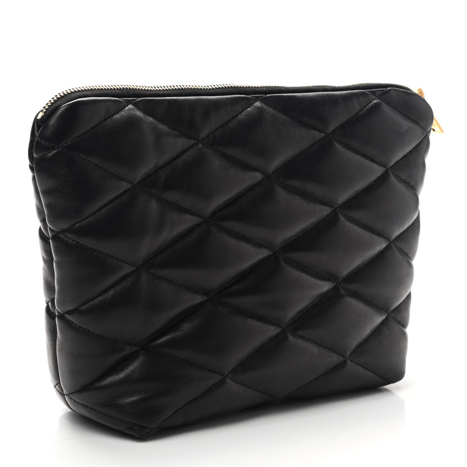 Saint Laurent Lambskin Monogram Medium Sade Puffer Pouch Black 3 of 7