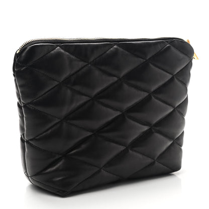 Saint Laurent Lambskin Monogram Medium Sade Puffer Pouch Black 3 of 7