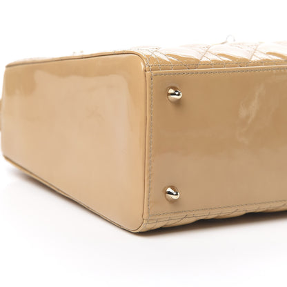Christian Dior Patent Cannage Medium Lady Dior Beige 8 of 9