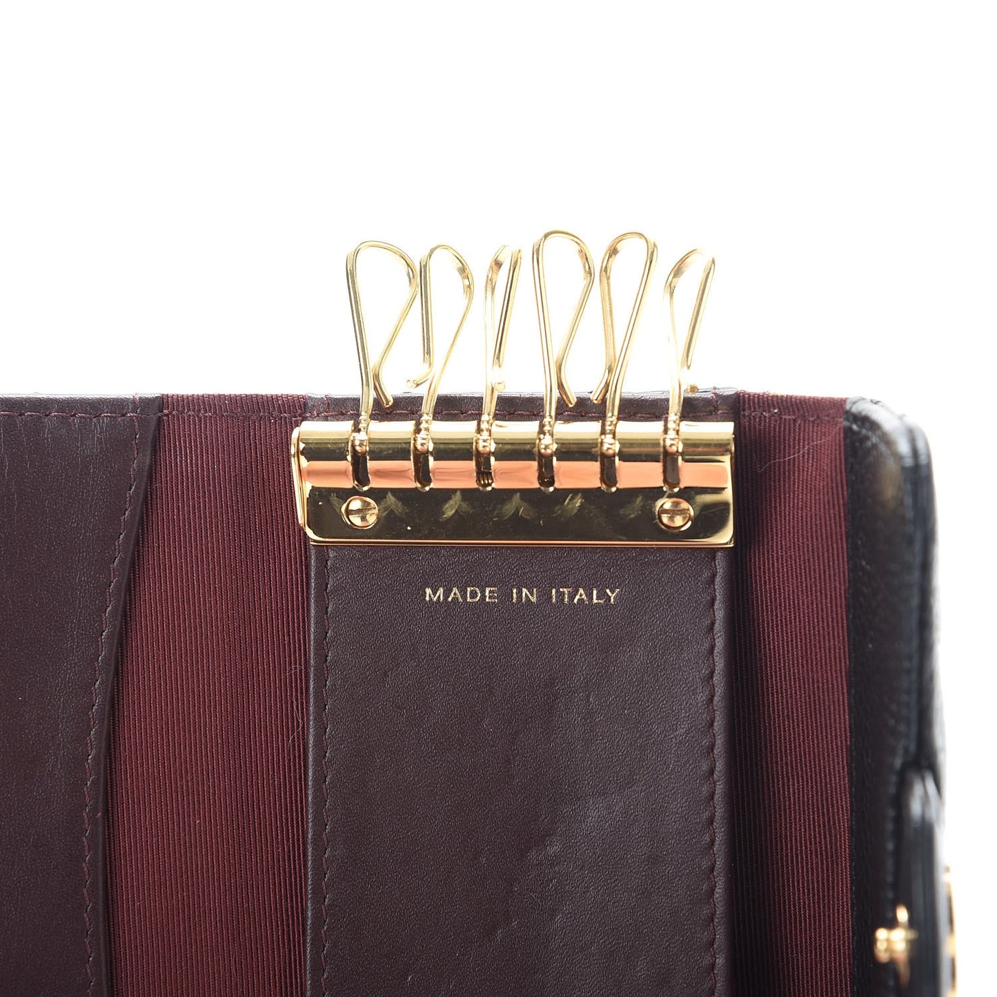 Caviar Quilted 6 Key Holder Black
