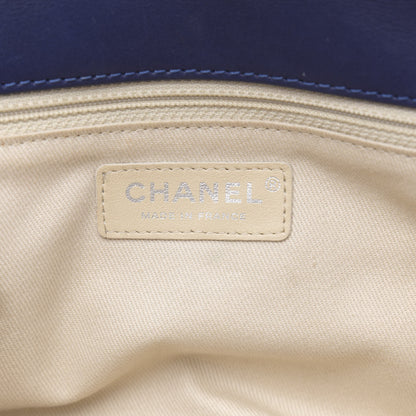 Chanel Calfskin Quilted Double Stitch Hamptons Clutch with Chain Blue 6 of 14