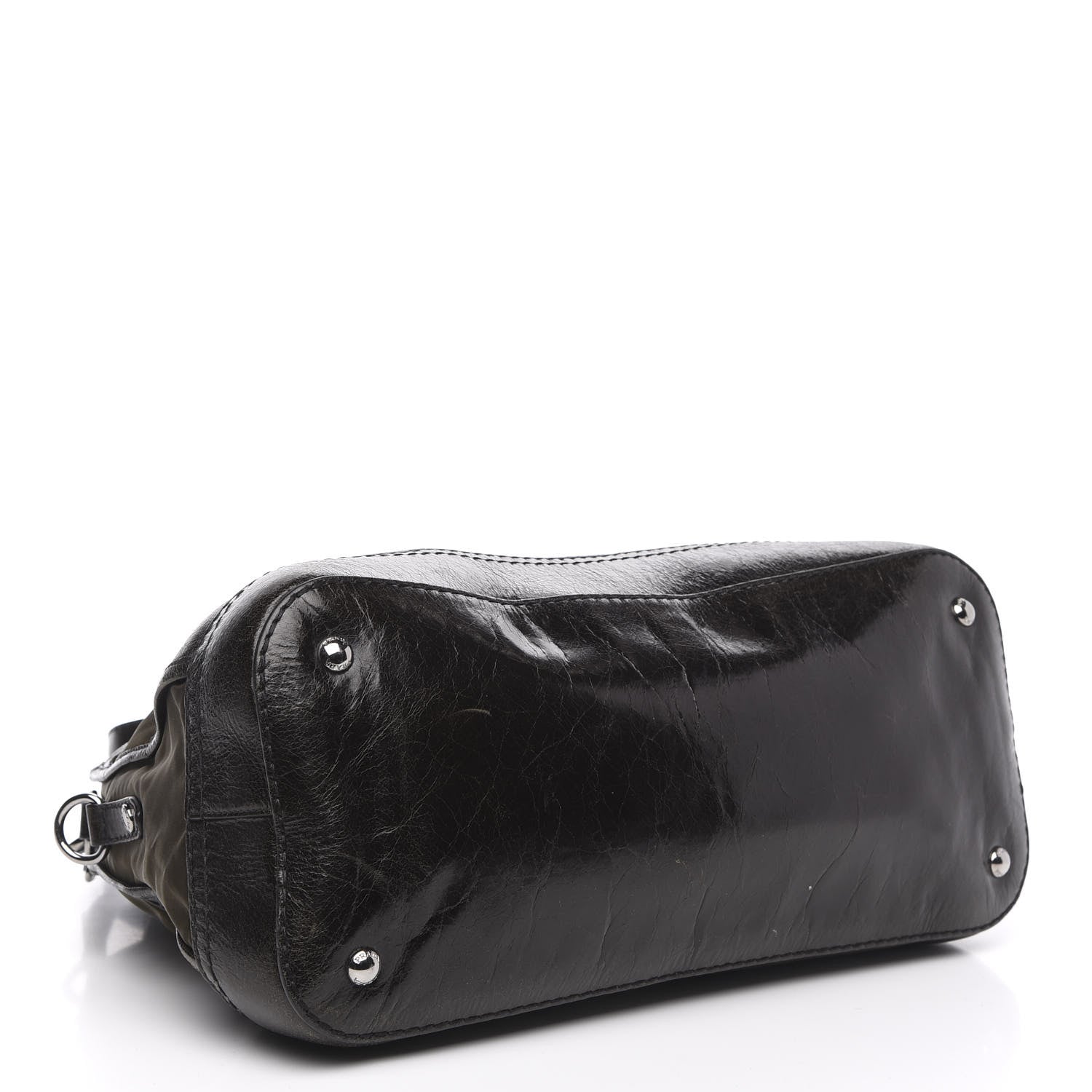 Prada Tessuto Nylon Vitello Shine Dome Satchel Mimetico 4 of 11