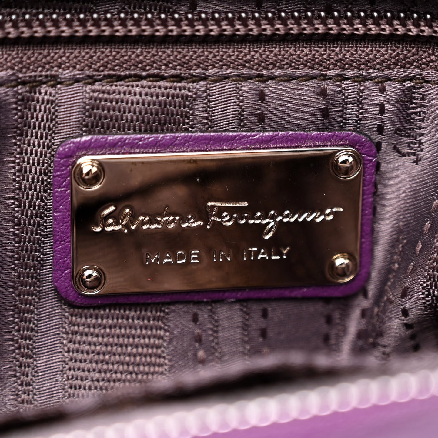 Grained Calfskin Sofia Satchel Mirtillo