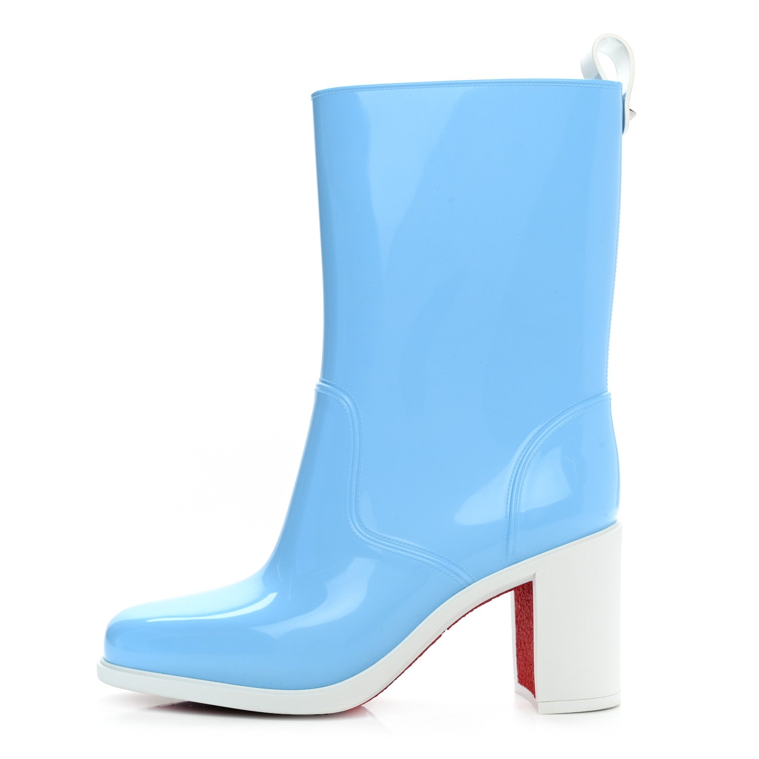 Christian Louboutin PVC Loubirain 70MM Rain Boots 38 Splash 1 of 9