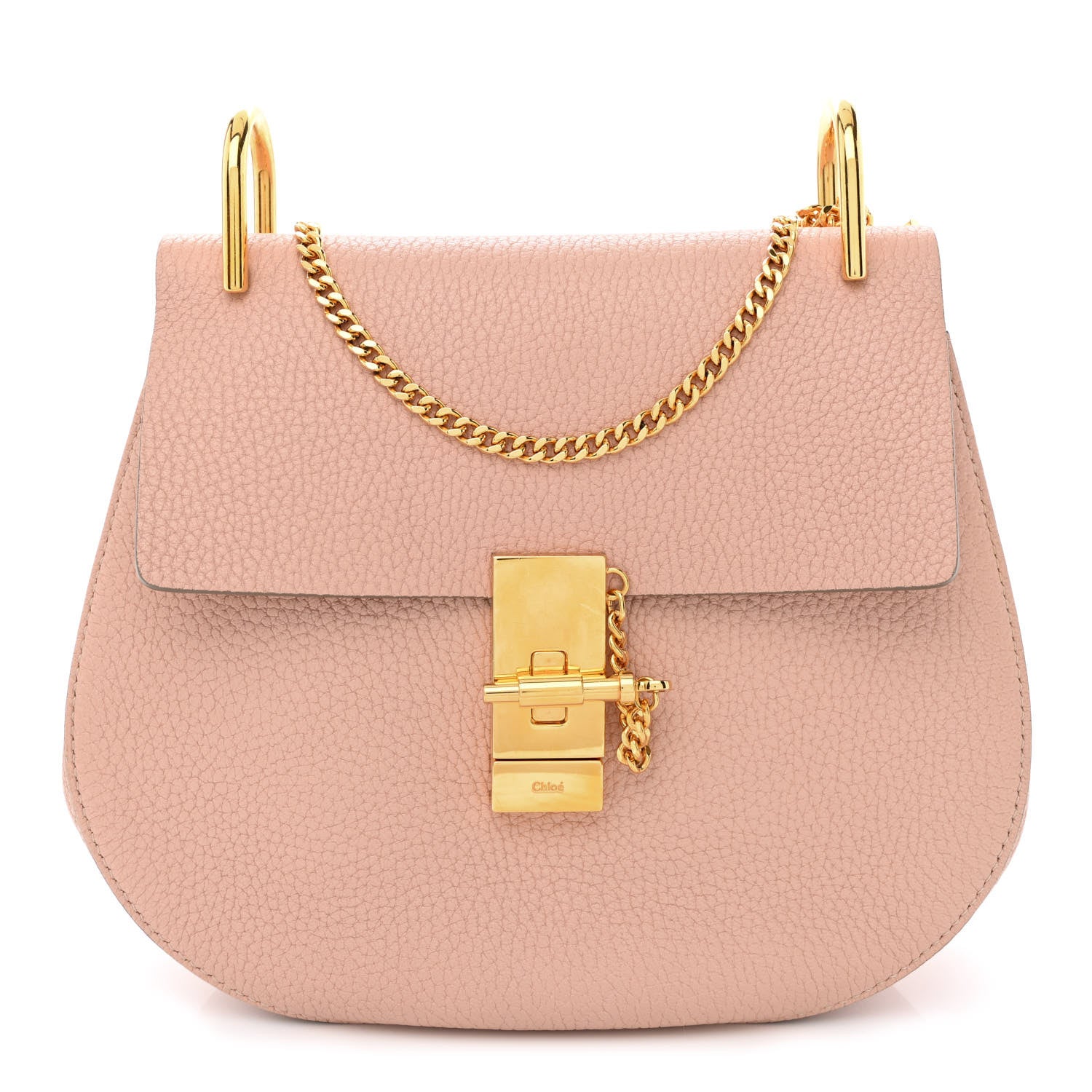 Chloe Grained Lambskin Drew Shoulder Bag Cement Pink 1 of 10
