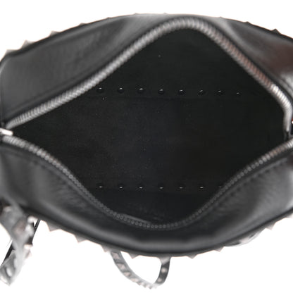 Valentino Garavani Pebbled Calfskin Rockstud Camera Crossbody Bag Black 4 of 9