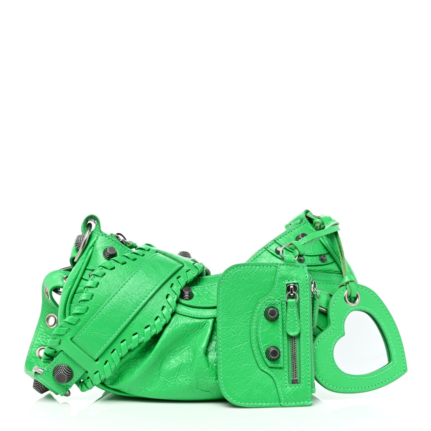 Agneau Arena Le Cagole Shoulder Bag XS Vivid Green