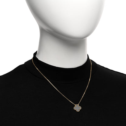 Van Cleef & Arpels VAN CLEEF & ARPELS 18K Yellow Gold Black Onyx Vintage Alhambra Pendant Necklace 2 of 5