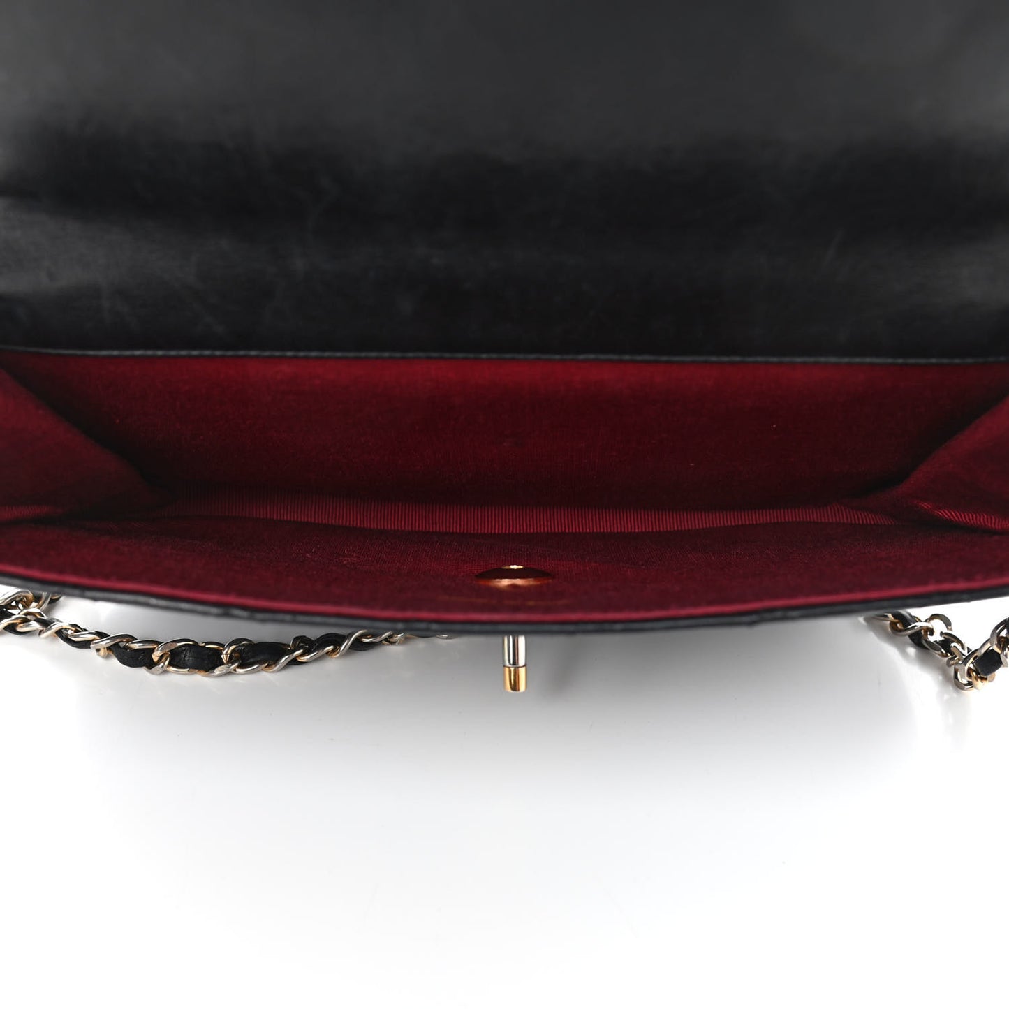 Lambskin Quilted Medium Double Flap Black