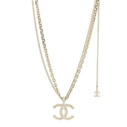 Chanel Crystal CC Multi Strand Chain Necklace Gold 1 of 6