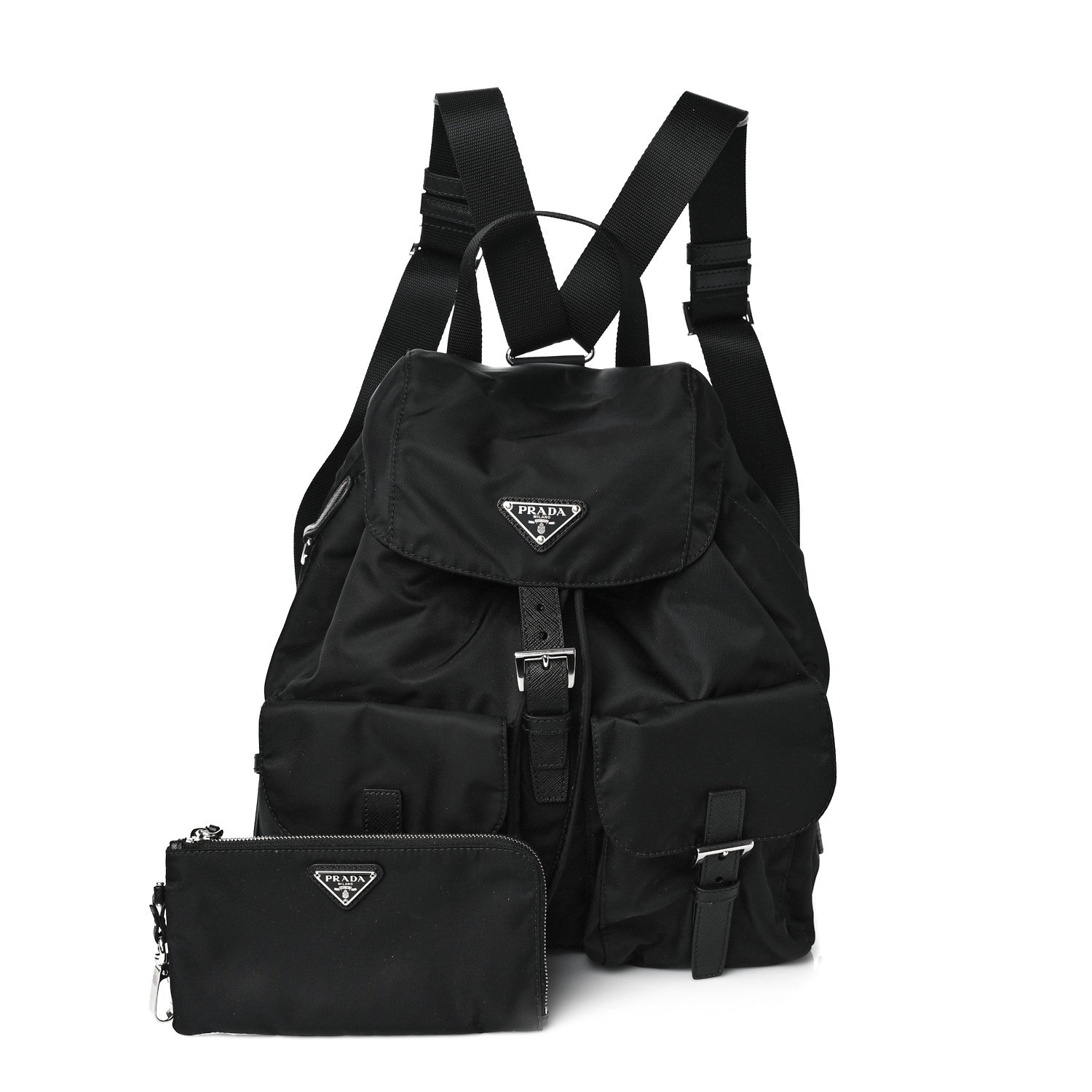 Prada Re-Nylon Saffiano Medium Backpack Black 1 of 9