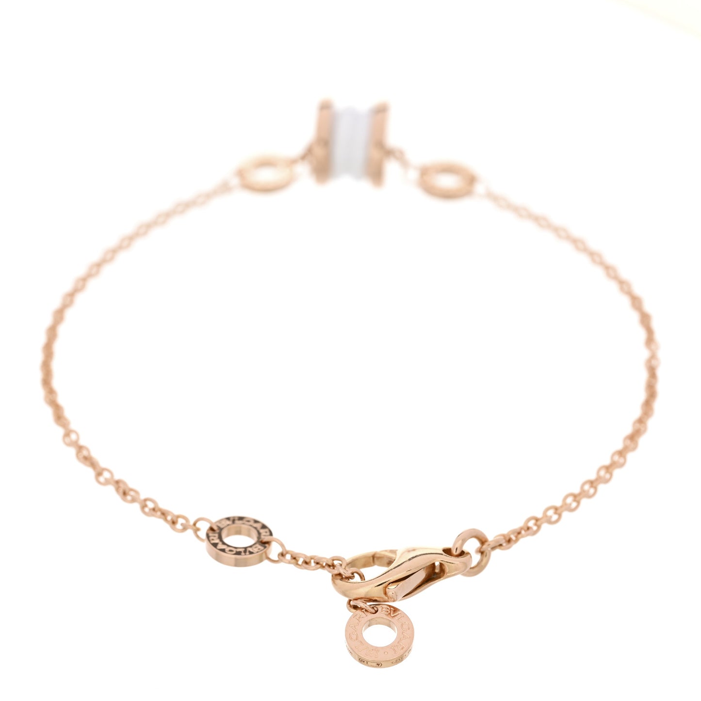 18K Rose Gold White Ceramic B.Zero1 Bracelet SM