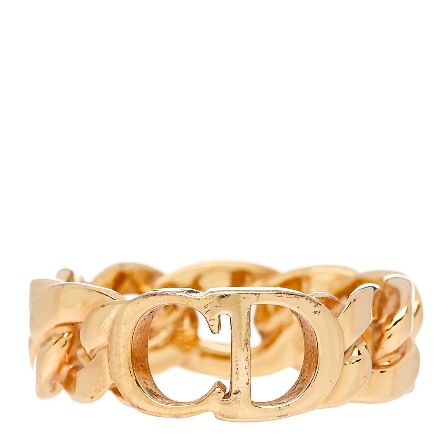 Christian Dior Metal Danseuse Etoile Chain Ring 57 8 Gold 1 of 4