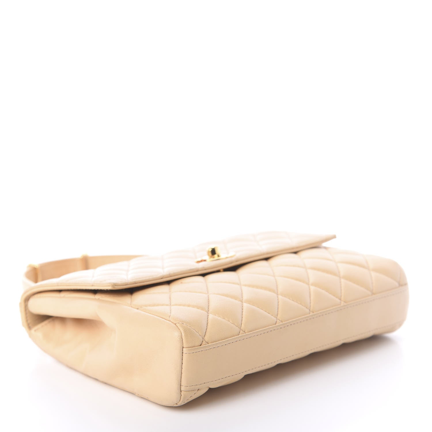 Chanel Lambskin Quilted Small Single Flap Beige Clair 4 of 9