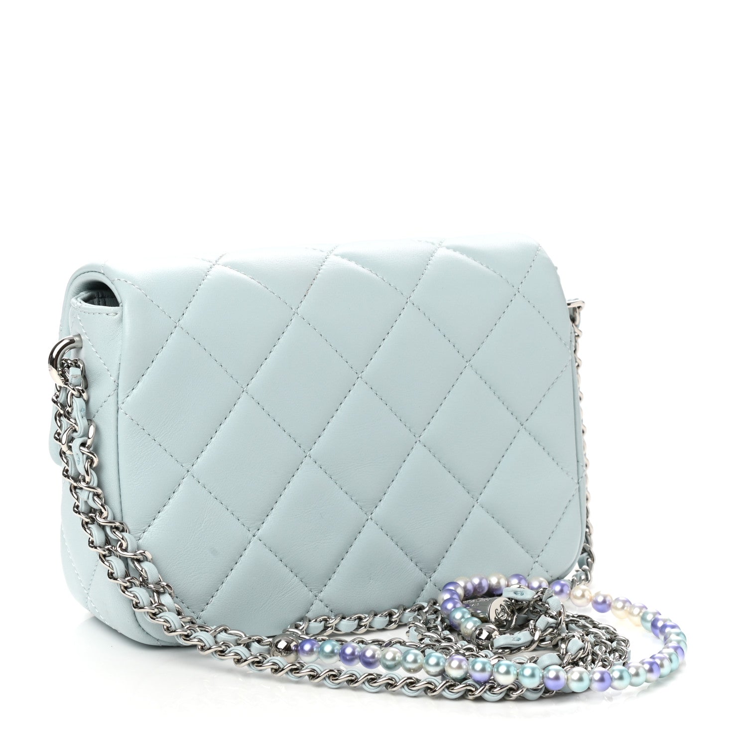 Chanel Lambskin Quilted Mini My Perfect Flap Light Blue 3 of 11