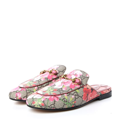 Gucci GG Supreme Monogram Blooms Womens Princetown Slippers 36 Beige Multicolor Dry Rose 3 of 13
