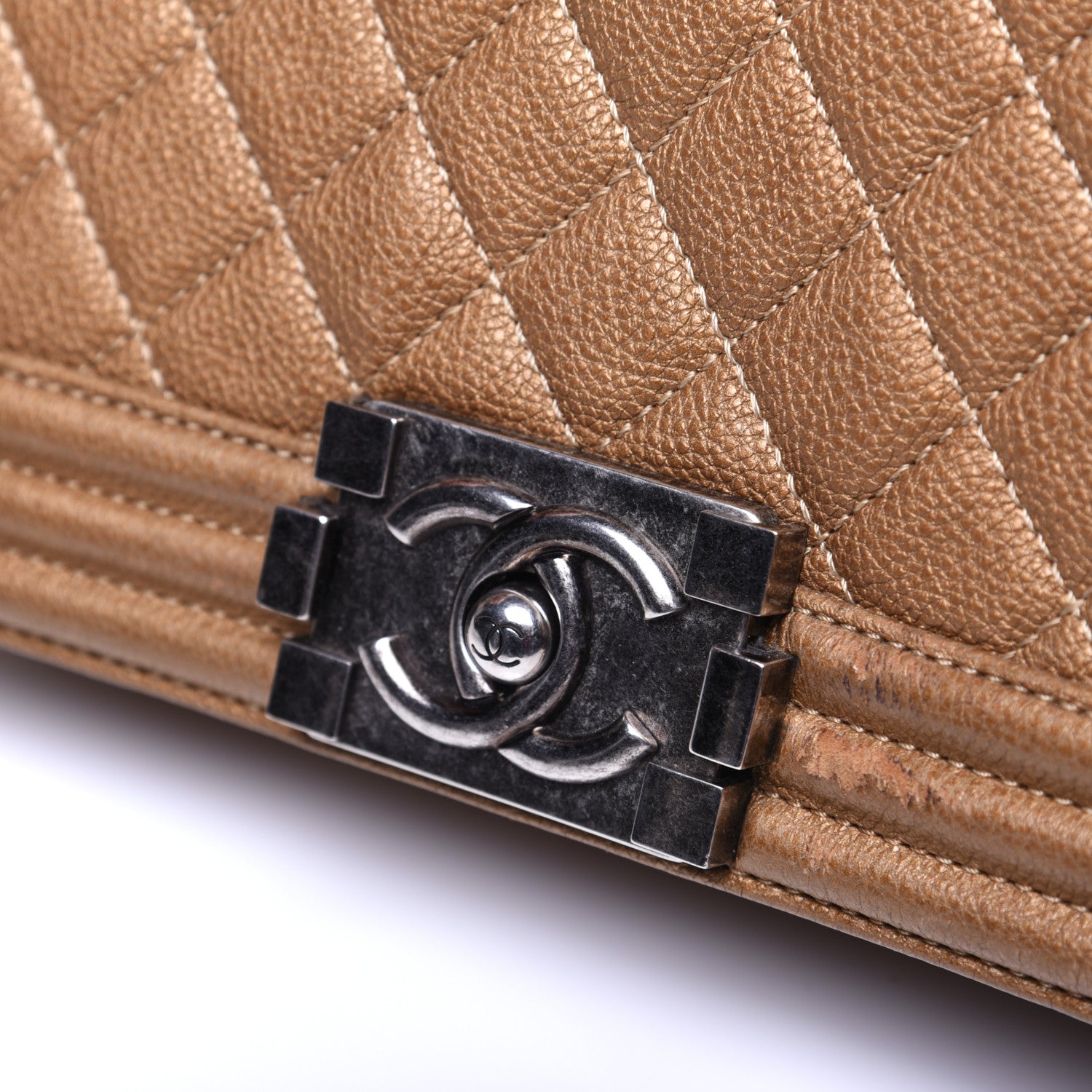 Chanel Caviar Quilted Medium Boy Flap Camel 12 of 15