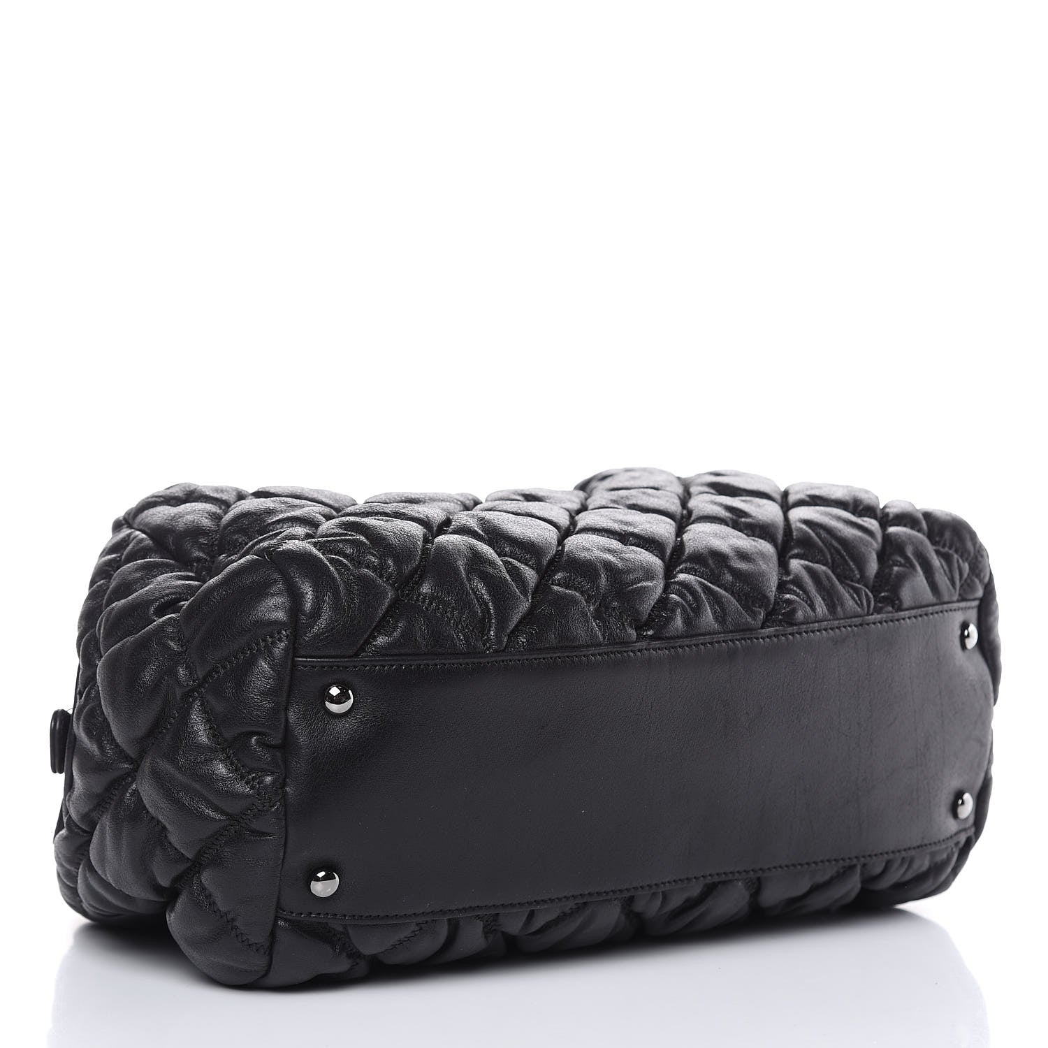 Chanel Lambskin Bubble Quilt Bowler Black 4 of 15