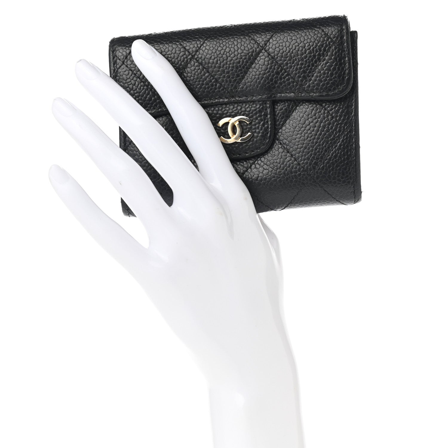 Chanel Caviar Quilted Flap Card Holder Wallet Black 2 of 7