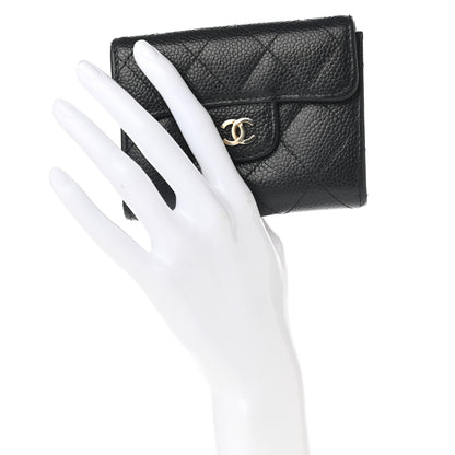Chanel Caviar Quilted Flap Card Holder Wallet Black 2 of 7