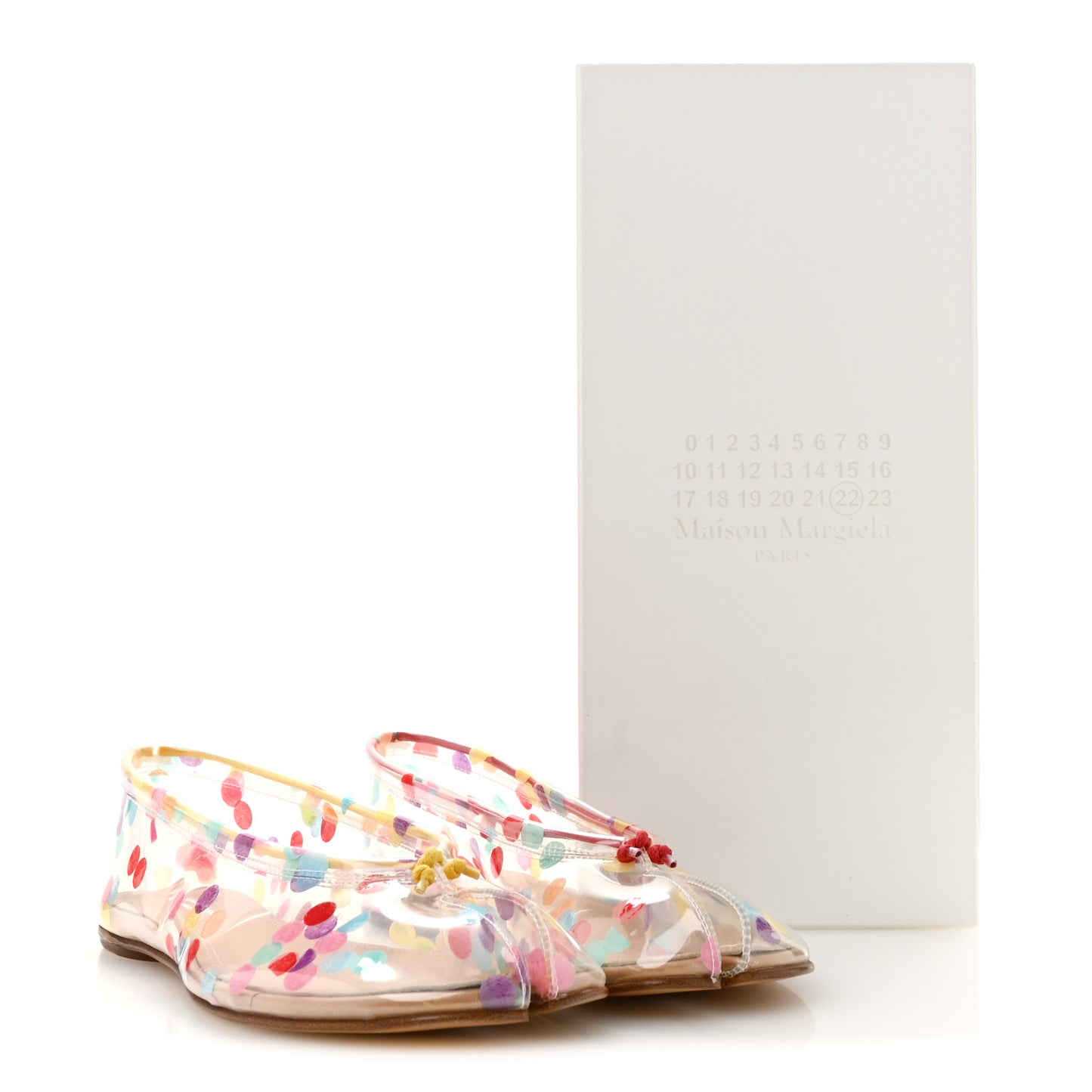 PVC Confetti Printed Tabi Ballerina Flats 37 Multicolor