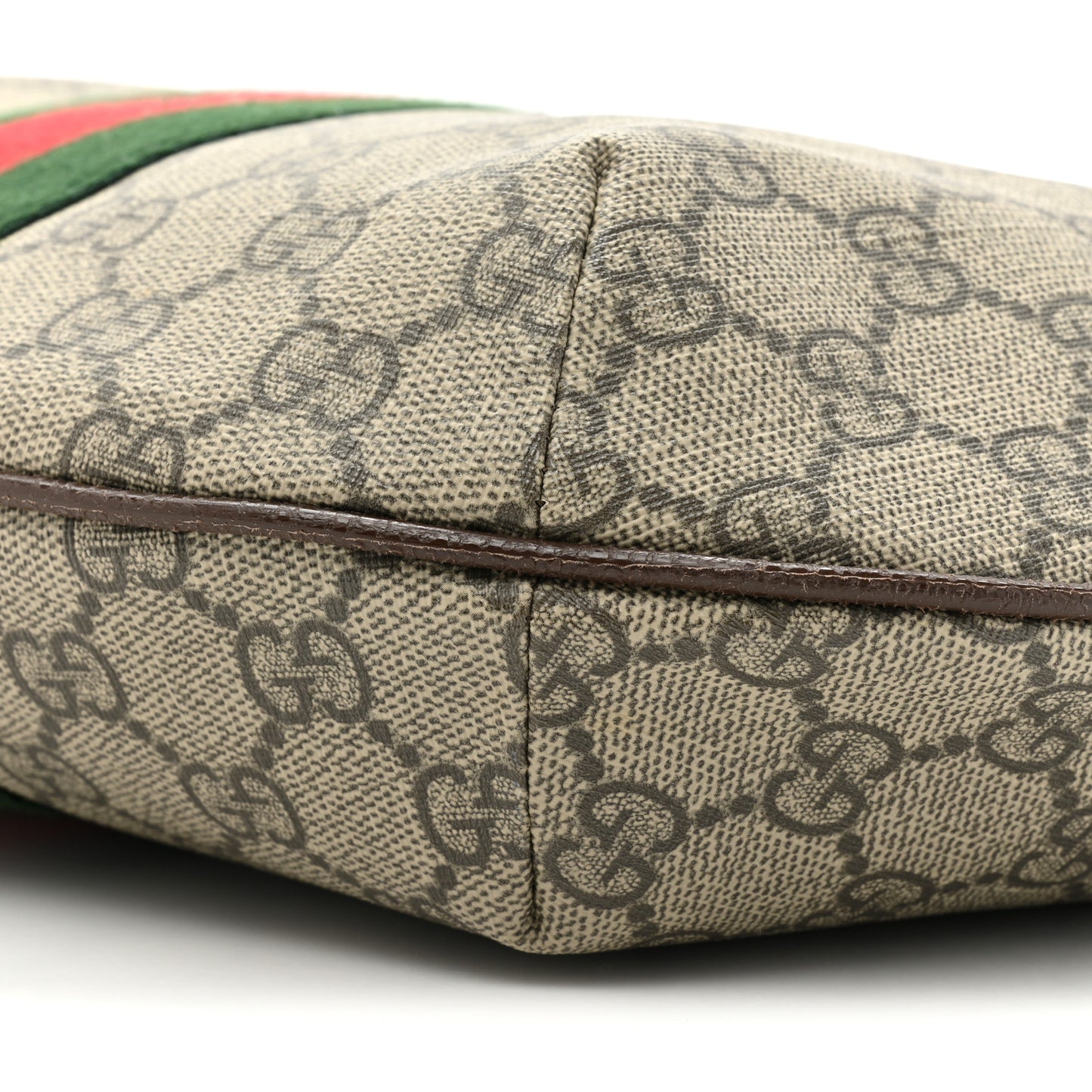 GG Supreme Monogram Web Small Ophidia Half Moon Hobo Brown