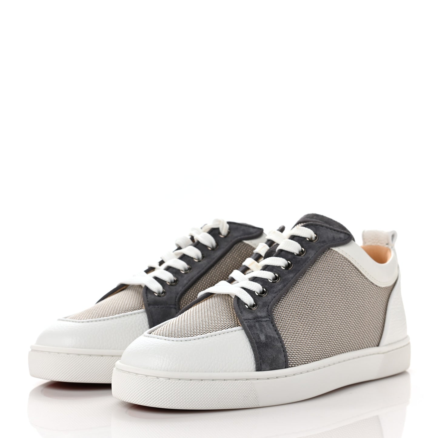 Calfskin Mens Rantulow Orlato Flat Sneakers 41 White Grey