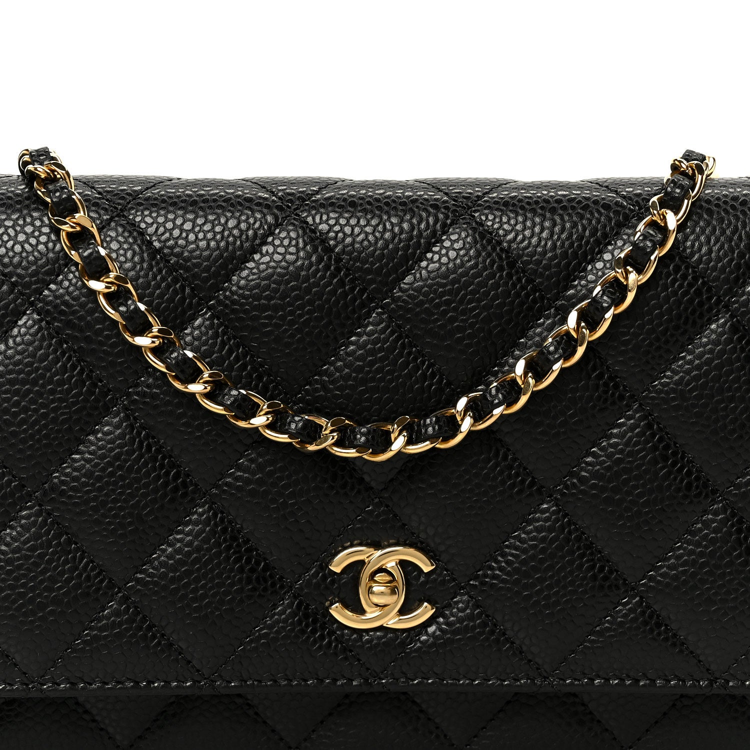 Chanel Caviar Quilted CC Turnlock Wallet On Chain WOC Black 9 of 12