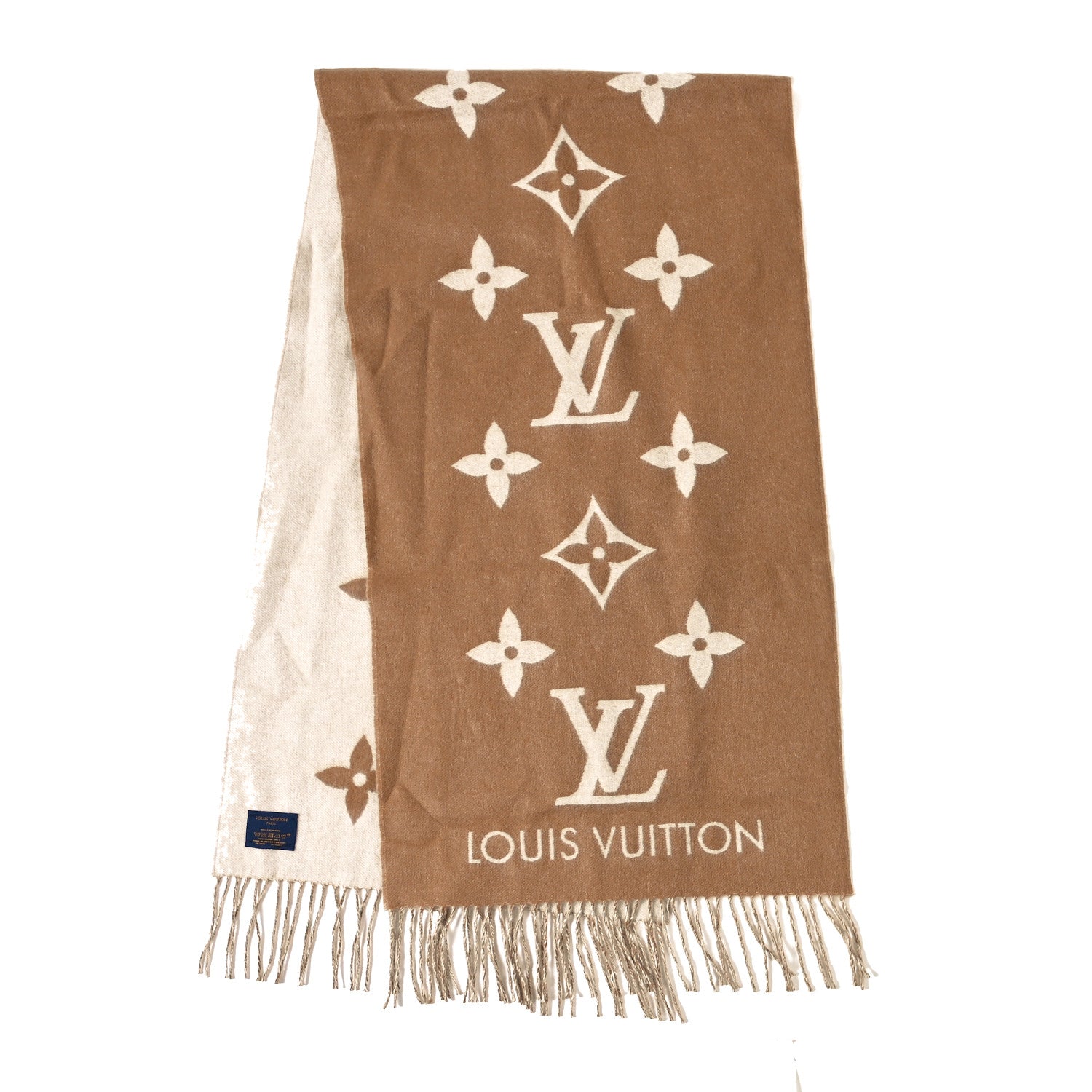 Louis Vuitton Cashmere Monogram Reykjavik Scarf Sable 2 of 3