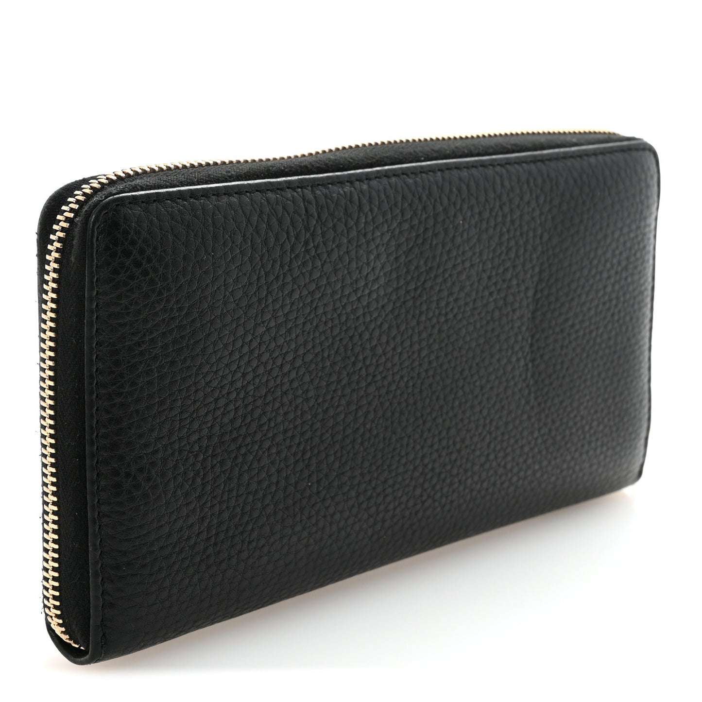 Pebbled Calfskin Soho Zip Around Wallet Black