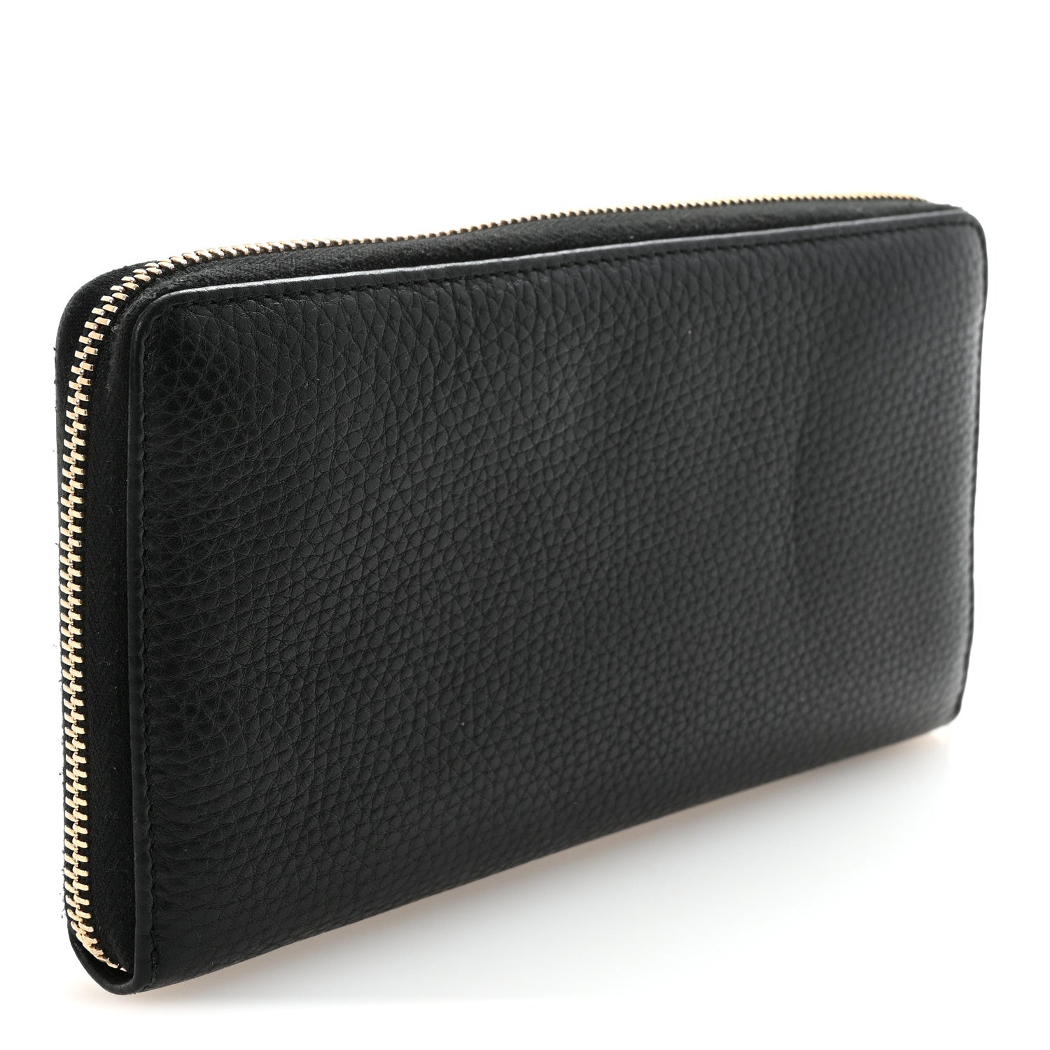 Gucci Pebbled Calfskin Soho Zip Around Wallet Black 3 of 8
